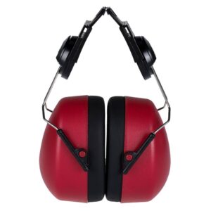 PW42 Portwest clip on ear defenders red