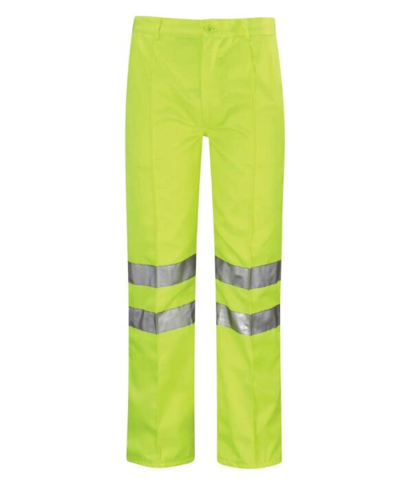 Black Knight Omega High Vis Poly-Cotton Work Trousers yellow