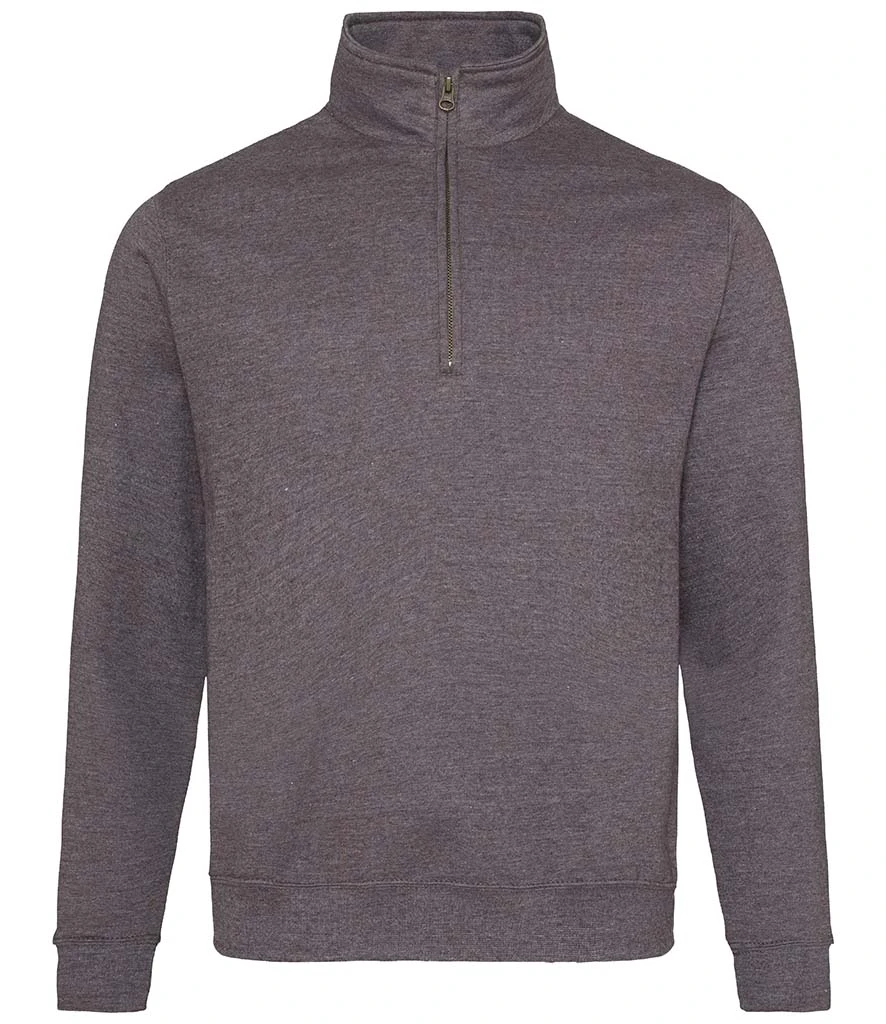 AWDis Sophomore Zip Neck Sweatshirt JH046 Charcoal