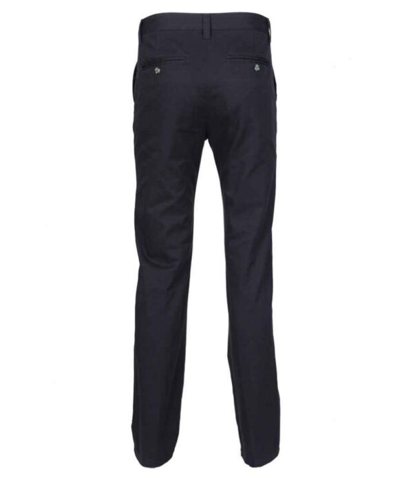 H640 Henbury flat fronted chino trousers navy rear