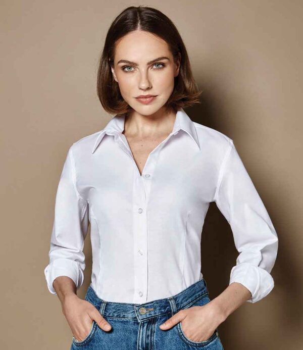 Kustom Kit Ladies Long Sleeve Workwear Oxford Shirt K361 White