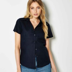 Kustom Kit Ladies Short Sleeve Workwear Oxford Shirt K360 French Navy
