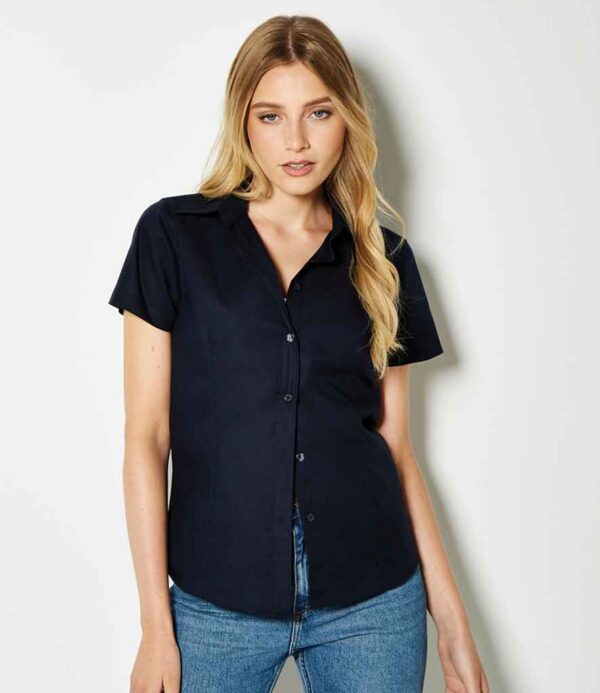Kustom Kit Ladies Short Sleeve Workwear Oxford Shirt K360 French Navy