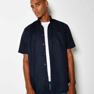 Kustom Kit Short Sleeve Workwear Oxford Shirt K350 French navy
