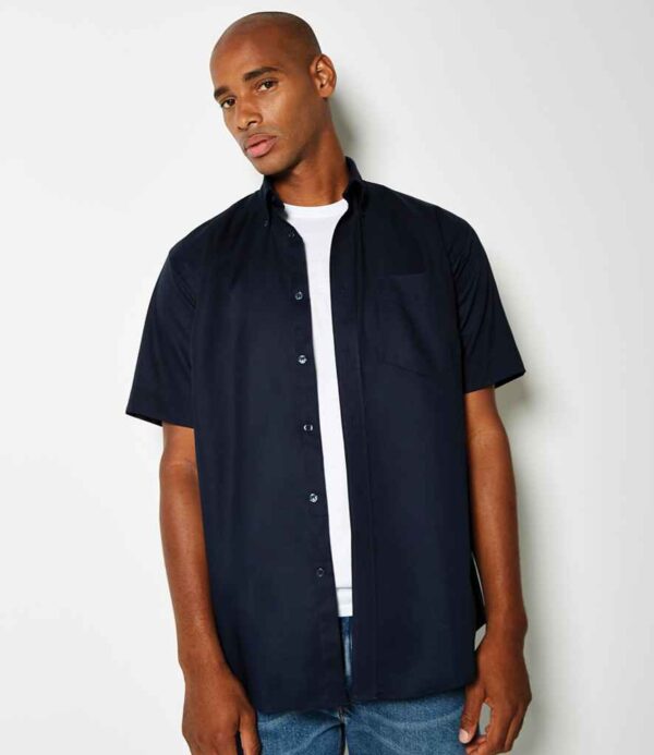 Kustom Kit Short Sleeve Workwear Oxford Shirt K350 French navy