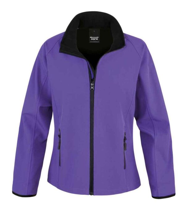 RS231F Result Core Ladies Printable Soft Shell Jacket Purple Black