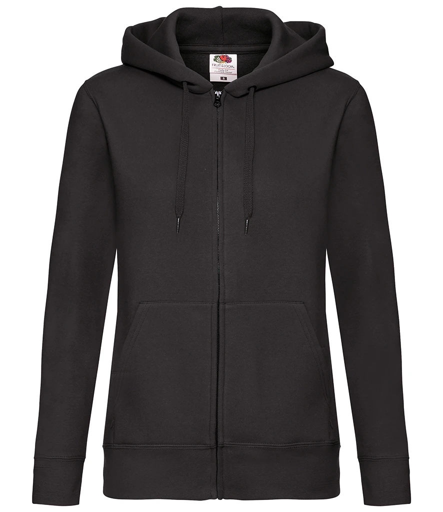 Fruit of the Loom Premium Lady Fit Zip Hooded Jacket SS82 Black