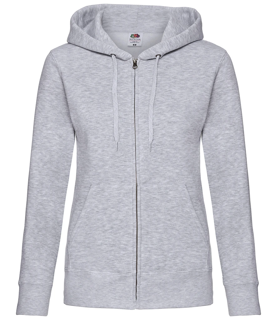 Fruit of the Loom Premium Lady Fit Zip Hooded Jacket SS82 Heather Grey