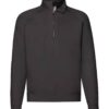 Fruit of the Loom Premium Zip Neck Sweatshirt SSE17 Black