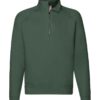 Fruit of the Loom Premium Zip Neck Sweatshirt SSE17 Bottle Green