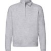 Fruit of the Loom Premium Zip Neck Sweatshirt SSE17 Heather Grey