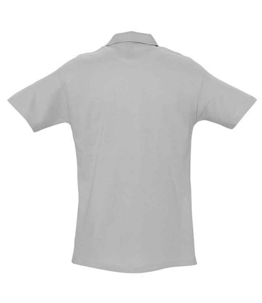 11362 Sols heavy cotton pique polo shirt grey marl back view