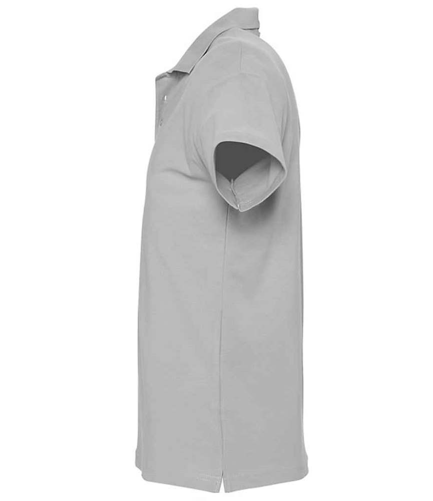 11362 Sols heavy cotton pique polo shirt grey marl side view