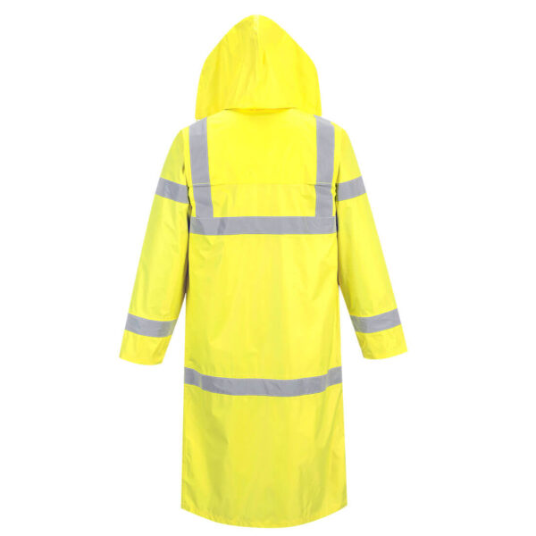 Portwest Hi-Vis Classic Waterproof Long Raincoat H445 - Back