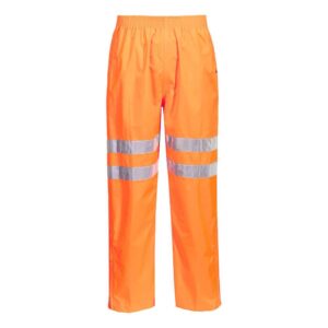 RT31 Portwest Hi Vis Rain Traffic Trousers Orange