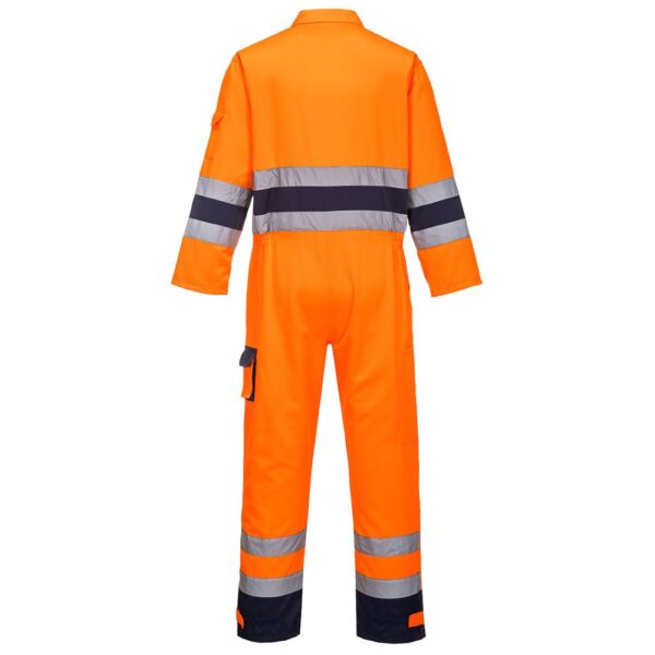 TX55 Portwest Hi vis contrast work coverall orange navy
