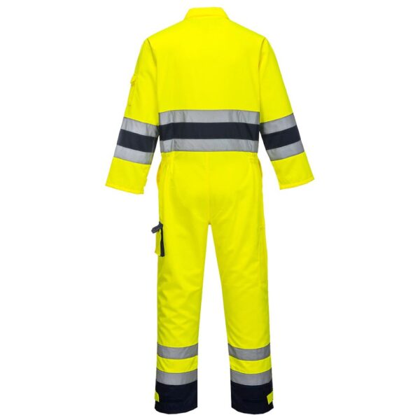 TX55 Portwest Hi vis contrast work coverall yellow navy