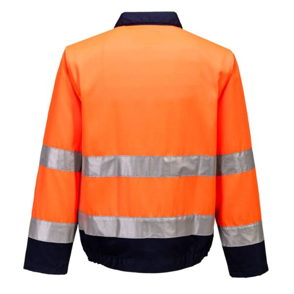 TX70 portwest hi vis contrast bomber jacket orange navy