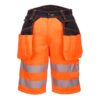 PW343 portwest hi vis holster pocket shorts orange-black