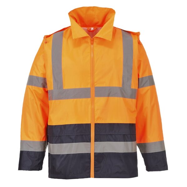 Portwest Hi-Vis Classic Contrast Rain Jacket H443 Orange/Navy
