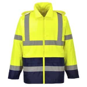 Portwest Hi-Vis Classic Contrast Rain Jacket H443 Yellow/Navy
