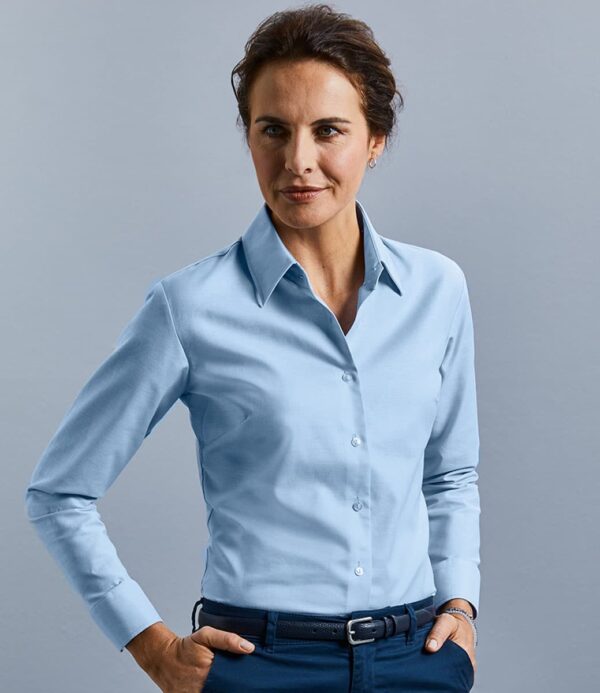 Russell Collection Ladies Long Sleeve Easy Care Oxford Shirt 932F