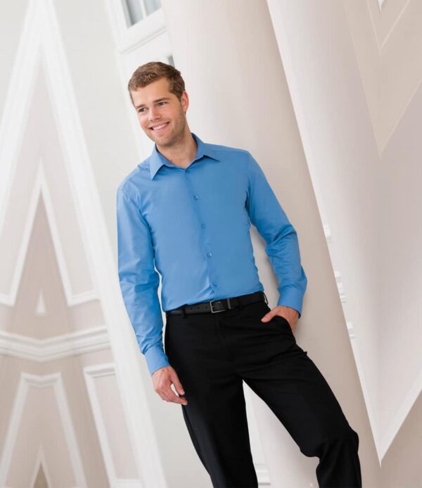 Russell Collection Long Sleeve Tailored Poplin Shirt 924M