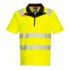 Portwest DX412 Hi Vis Zip polo shirt short sleeve yellow black