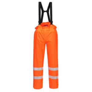 Portwest Bizflame Rain Hi-Vis Unlined Anti-Static FR Trousers S780 Orange