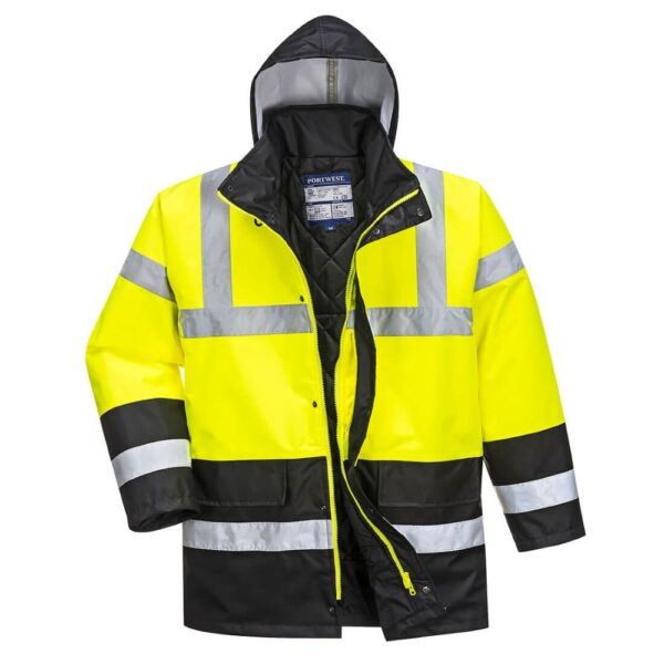 S466 Portwest Hi Vis contrast winter traffic jacket yellow black