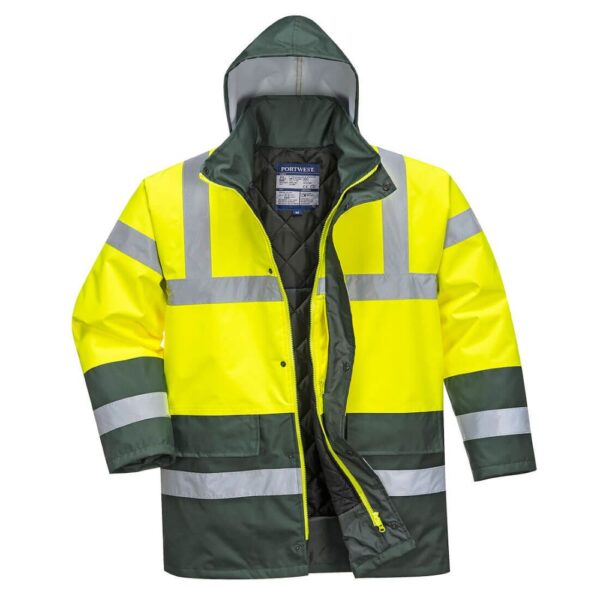 S466 Portwest Hi Vis contrast winter traffic jacket yellow green