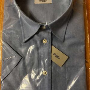 Disley Ladies Oxford Blouse Short Sleeves Light Blue