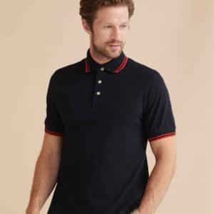 Henbury Contrast Double Tipped Cotton Pique Polo Shirt H150