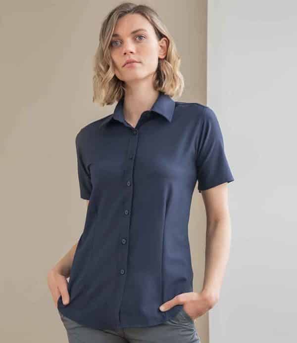 Henbury Ladies Short Sleeve Anti-bac Wicking Shirt H596