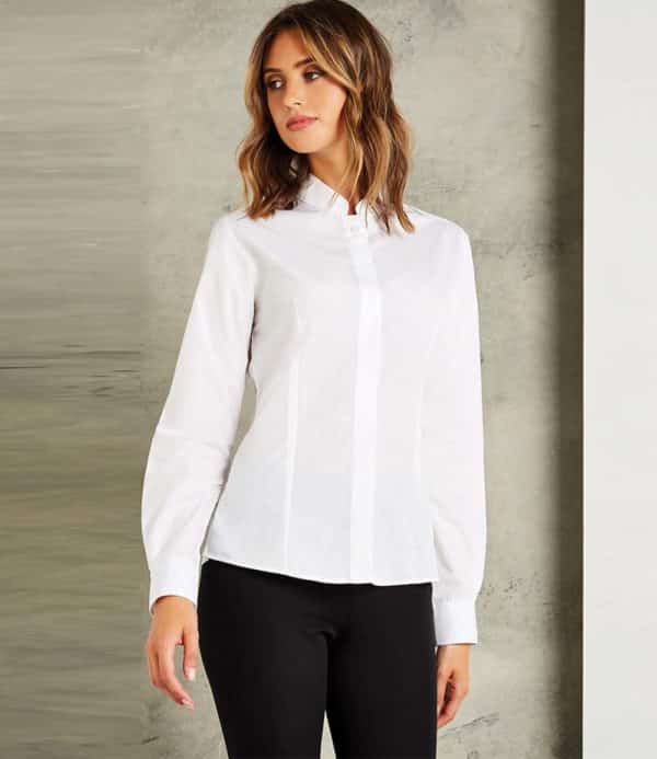 Kustom Kit Ladies Long Sleeve Mandarin Collar Shirt K261