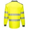 Portwest PW3 Hi-Vis Polo Shirt Long Sleeves Yellow Back