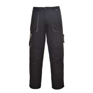 Portwest Texo Lined Contrast Trousers TX16 Black