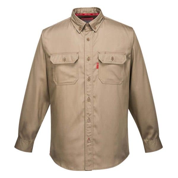 Portwest Bizflame Flame Resistant Shirt FR89 Khaki