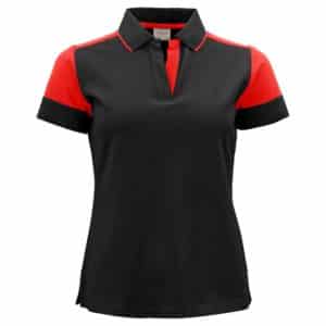 Printer Prime Ladies Sustainable Polo Shirt Black Red